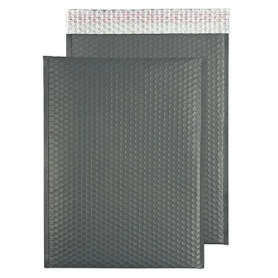 Afbeelding van Blake Puur Verpakking C3 450 x 324 mm Mat Metallic Gewatteerde Bubble Enveloppen Peel &amp; Seal (MTGG450) Grafiet Grijs Pack van 50