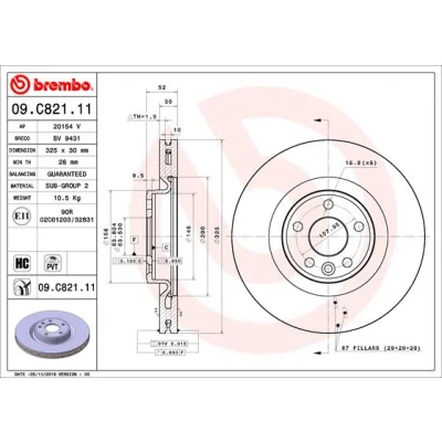 Afbeelding van Brembo Remschijven 09.C821.11