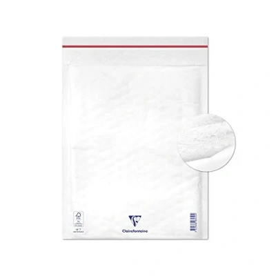 Afbeelding van Clairefontaine 7350C Pakket van 10 Witte Gevoerde Enveloppen met Luchtkussenfolie 240x330 mm 90 g/m².
