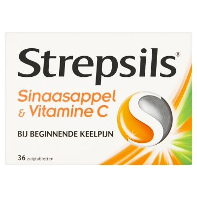 Afbeelding van Strepsils Zuigtablet met Sinaasappel en Vitamine C