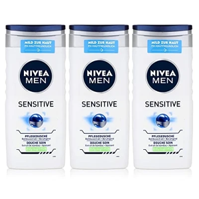 Afbeelding van NIVEA MEN Sensitive Douchegel 3 in 1 Shower Gel Shampoo Voordeelverpakking 6 x 250 ml