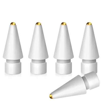 Afbeelding van MMOBIEL 0,5mm Metalen Pencil Tips Geschikt voor Apple 1e &amp; 2e Generatie 5 Stuks Punten iPencil Nibs Vervanging Wit