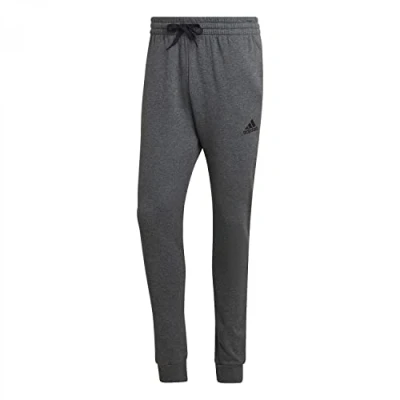 Afbeelding van adidas Heren Essentials Fleece Regular Tapered Pants, dark grey heather/black, L