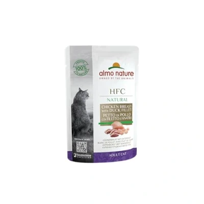 Afbeelding van almo nature HFC Natural Kippenborst met eendenfilet kattenvoer nat 24 pack (24 x 55g), 1 (1 1.700 kg)