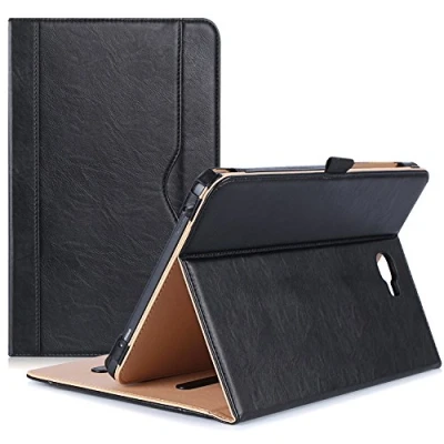 Afbeelding van ProCase Hoes voor Galaxy Tab A 10.1 Stand Folio Case Cover 10,1 inch tablet SM T580 T585, met meerdere kijkhoeken, documentenkaart tas zwart