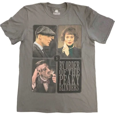 Afbeelding van Peaky Blinders Portraits Grid Heren T shirt L Grijs