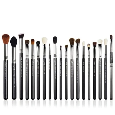 Afbeelding van Jessup T131 Kwastenset, oogpenseel, set oogkwasten, oogkwast, veganistische make upkwast, synthetische haren, oogschaduw, eyeliner, wenkbrauwen, lippen, 19 stuks
