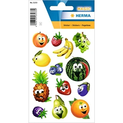 Afbeelding van 10x Herma Stickers Vruchten, Wiebelogen
