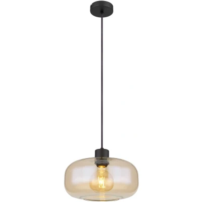 Afbeelding van Globo hanglamp Giuseppe zwart metaal 28 cm E27 fitting 15566HA