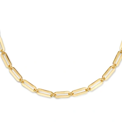 Afbeelding van zilver verguld (geel) collier paperclip plat 5,0 mm 41 + 4 cm 2102936 horloge Goudkleur 45