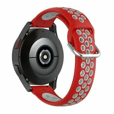 Afbeelding van Garmin Venu 2 &amp; 3 Siliconen sportbandje met gesp Rood + grijs