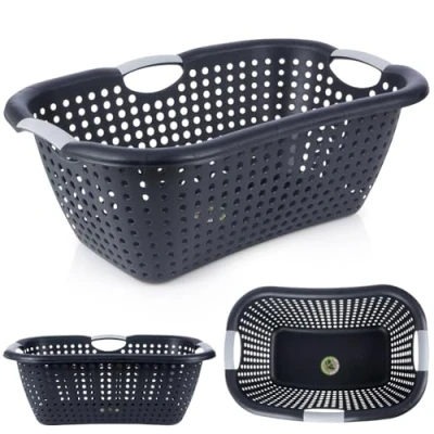 Afbeelding van Wasmand Plastic Zwart 26 l Opbergmand Mand Wassorteerder