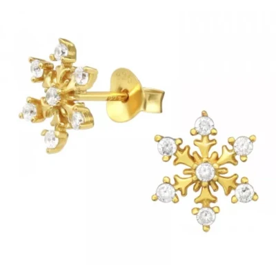 Afbeelding van La Rosa Princesa Sneeuwvlok Oorbellen Zirkonia Zilver Goud Plating