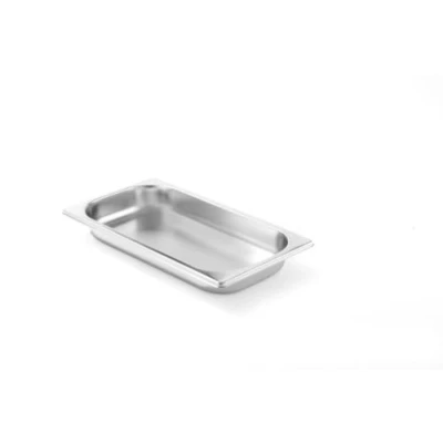 Afbeelding van HENDI Gastronorm container, temperatuurbestendig van 40 tot 300C, stapelbaar, geschikt voor ovens, bain marie en vriezers, chafing dishes, 1.5L, GN 1/3, 325x176x(H)40mm, roestvast staal