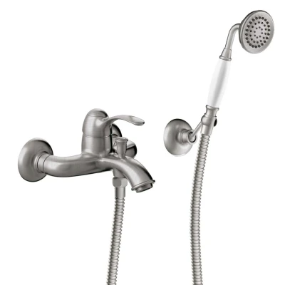 Afbeelding van Badmengkraan Tres Clasic 1 Hendel Incl Handdouche en Doucheslang RVS