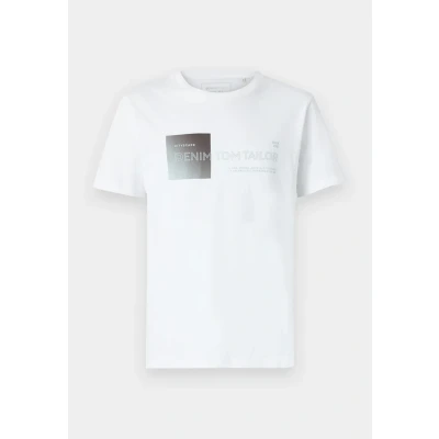 Afbeelding van TOM Tailor Denim Printed Tshirt print, Heren, Maat: XXL, White