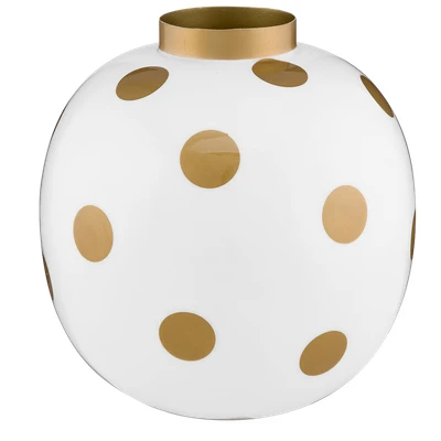 Afbeelding van PIP Studio Vaas Dots Metaal Wit/ Goud