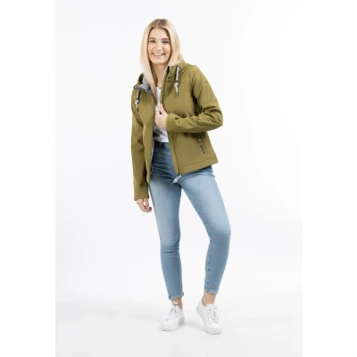 Afbeelding van DREIMASTER Dames Softshell Jas XS / Olijf 94% Polyester 6% Elastaan