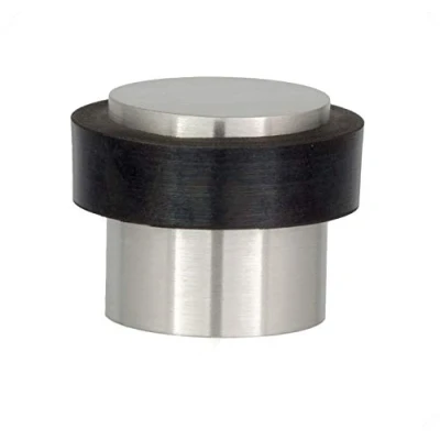 Afbeelding van EVI hardware: deurstop 0,79¨ x Schroefinstallatie Roestvrij staal Satijnen matte afwerking zwart natuurlijk siliconenrubber Inclusief schroef + bevestigingsplug Mod. I 157 AM