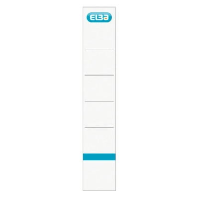 Afbeelding van Rugetiket Elba smal 34x190mm zelfklevend wit/blauw