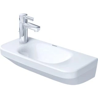 Afbeelding van Duravit DuraStyle fontein met overloop zonder kraangat 50x22cm wondergliss wit Minimalistisch design