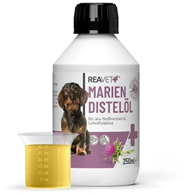 Afbeelding van ReaVET Mariadistelolie voor dieren Ondersteunt bij de rui, lever en galfunctie 250ml