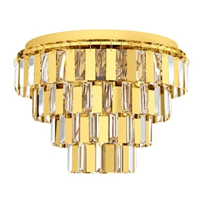 Afbeelding van Eglo Erseka Plafondlamp, 7 lichtpunten, van staal, chroom en kristal, E14 fitting