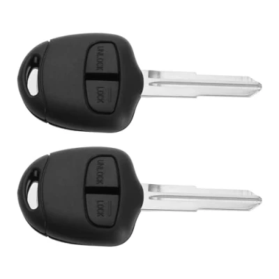 Afbeelding van eMagTech 2 stuks linker groef autosleutelbehuizingen knoppen autosleutelbehuizing autosleutel beschermhoes compatibel met Mitsubishi Pajero Sport Outlander Grandis ASX MIT11