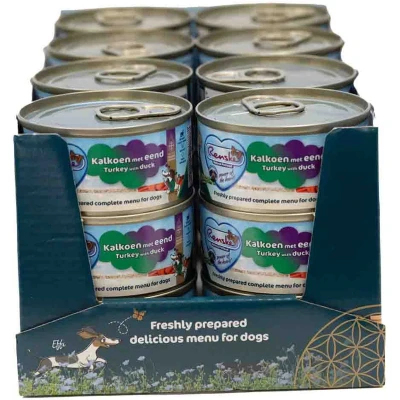 Afbeelding van 24x Renske Blik Vers Gestoomd Complete Menu Kalkoen Eend 95 gr