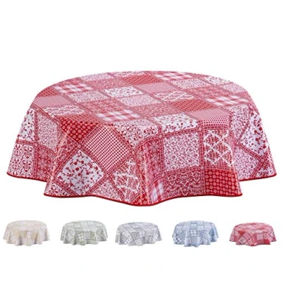 Afbeelding van Home Direct Tafelzeil van pvc, rond, 140 cm, rood