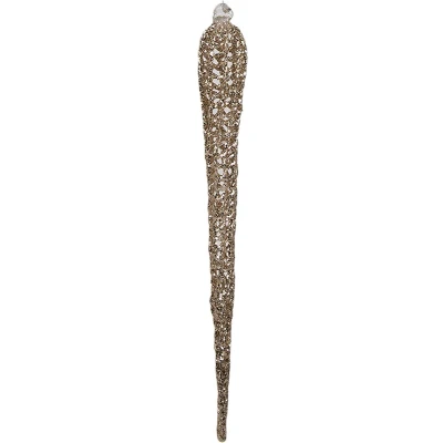 Afbeelding van Clayre &amp; Eef Kersthanger Ijspegel 30 cm Goudkleurig Glas Kerstboomversiering