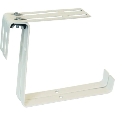 Afbeelding van Set van 2 verstelbare metalen balkonbeugels voor een railing t/m 14 cm in de kleur wit Plantenbakbeugels