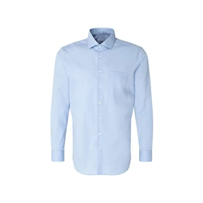 Afbeelding van Seidensticker KENT Regular FIT Contrast Zakelijk overhemd, Heren, Maat: 47, Light blue