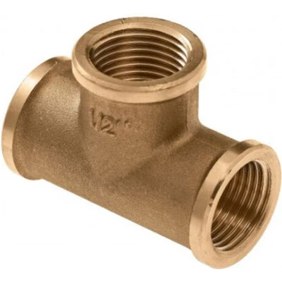 Afbeelding van Bonfix Messing T stuk, verlopend 3/4&quot;x1/2&quot;x3/4&quot;