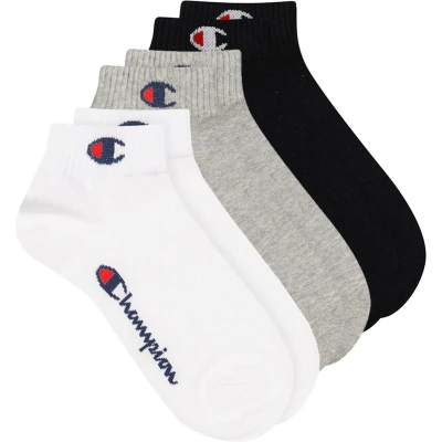 Afbeelding van Champion Unisex Kids Core Junior 3PP Quarter Sokken, Licht Heather Grijs, Wit, Zwart, 36 38 EU