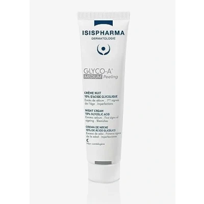 Afbeelding van ISISPHARMA GLYCO A MEDIUM PEELING Nachtcrème met 12% Glycolzuur Gecombineerde, vette, naar puistjes neigende huid Verheldert, matteert, egaliseert en maakt de teint glad Gemaakt in Frankrijk