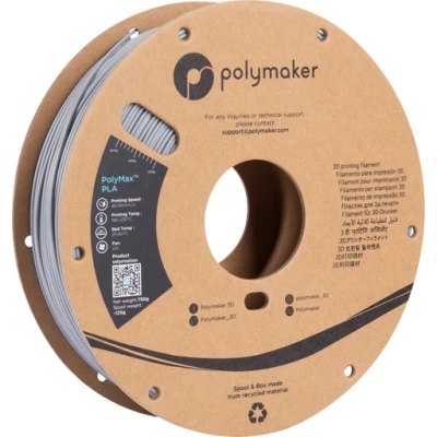 Afbeelding van Polymaker PA06003 PolyMAX Tough Filament PLA kunststof Hoge stijfheid, treksterkte, Slagvast 1.75 mm 750 g Grijs 1 stuk(s)