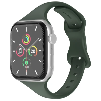 Afbeelding van Apple Watch bandje Siliconen en TPU (zacht) Groen Geschikt voor Series 1/2/3/4/5/6/7/8/9/10/SE/Ultra/Ultra 2 (44/45/46/49 mm) Olive