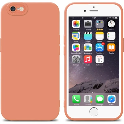 Afbeelding van Cadorabo Hoesje geschikt voor Apple iPhone 6 / 6S in FLUID LICHT ORANJE Beschermhoes TPU silicone Cover Case