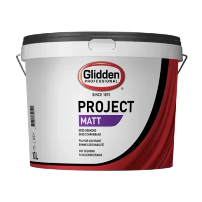 Afbeelding van glidden project matt wit 10 ltr