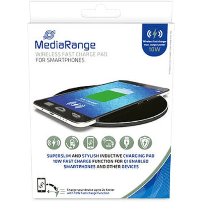 Afbeelding van MediaRange Wireless fast charge pad for smartphones, black