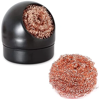 Afbeelding van Treedix Soldeerbout Tip Cleaner, Soldeer Reinigingsdraad met Messing Wol, Cleaner Accessoires Schoonmaakbal en een Base, Kit Zachte Draad