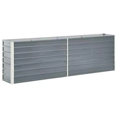 Afbeelding van Plantenbak verhoogd 240x40x77 cm gegalvaniseerd staal grijs