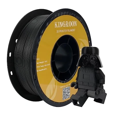 Afbeelding van Kingroon Verbruiksmaterialen voor PLA 3D printers, maatnauwkeurigheid +/ 0,03 mm, 1 kg spoel (2,2 lbs), 1,75 zwart