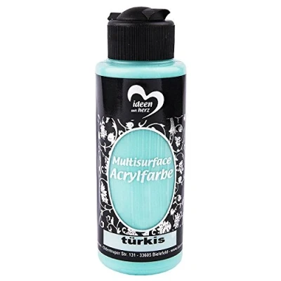 Afbeelding van Acrylverf &quot;Multisurface&quot; Multifunctionele verf voor het schilderen van hout, glas, polyester, keramiek, porselein, terracotta, piepschuim, stof, leer universele op waterbasis 120 ml (turquoise)