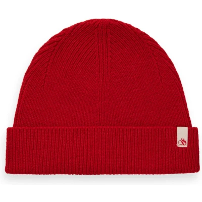 Afbeelding van SCOTCH &amp; SODA Dop Blend Rib Knit Beanie Ruby Rood