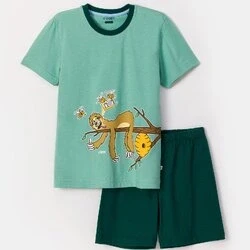 Afbeelding van Woody Jongens Heren Pyjama muntgroen maat 098/3J