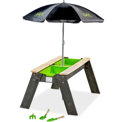 Afbeelding van EXIT Aksent zand en watertafel met parasol tuingereedschap