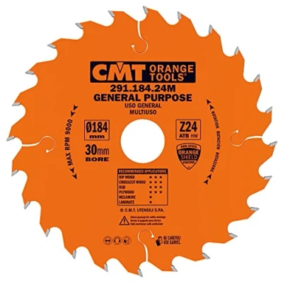 Afbeelding van M/CMT 291.184.24 Crosscut universeel mes D 184 B 30 K 2,6 P 1,6 24 mm