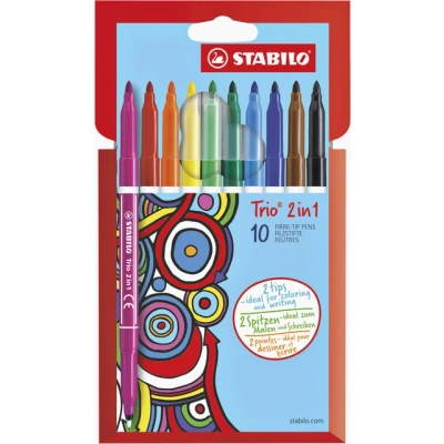 Afbeelding van Viltstift STABILO Trio 2 in 1 assorti etui à 10 stuks